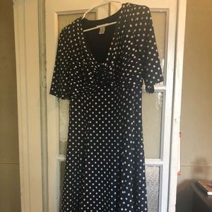 Amanda Lane Navy Polka Dot Dress